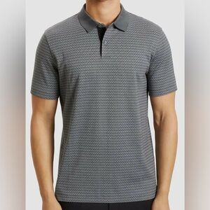 Theory Short Sleeve Standard Polo Inca Jacquard in Grey Multi - Size S